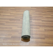 Load image into Gallery viewer, 2&#39;x3&#39; Yonder Blue, Modern Grass Design, Tone on Tone, Hand Knotted, Wool with touch of Silk, Lush and Plush, Mat, Sample, Oriental Rug FWR458826