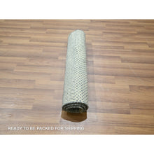 Load image into Gallery viewer, 2&#39;x3&#39; Yonder Blue, Modern Grass Design, Hand Knotted, Wool With Touch Of Silk, Tone On Tone, Lush And Plush, Sample, Mat, Oriental Rug FWR459762