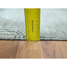 Load image into Gallery viewer, 2&#39;x3&#39; Slate Blue, Tone on Tone, Modern Grass Design, Hand Knotted, Wool with touch of Silk, Lush and Plush, Sample, Mat, Oriental Rug FWR459768