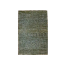 Load image into Gallery viewer, 2&#39;x3&#39; Cedar Brown, Modern Grass Design, Hand Knotted, Wool with touch of Silk, Tone on Tone, Lush and Plush, Mat, Sample, Oriental Rug FWR459780