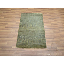 Load image into Gallery viewer, 2&#39;x3&#39; Cedar Brown, Modern Grass Design, Hand Knotted, Wool with touch of Silk, Tone on Tone, Lush and Plush, Mat, Sample, Oriental Rug FWR459780