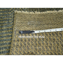Load image into Gallery viewer, 2&#39;x3&#39; Cedar Brown, Modern Grass Design, Hand Knotted, Wool with touch of Silk, Tone on Tone, Lush and Plush, Mat, Sample, Oriental Rug FWR459780