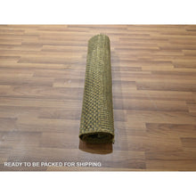 Load image into Gallery viewer, 2&#39;x3&#39; Cedar Brown, Modern Grass Design, Hand Knotted, Wool with touch of Silk, Tone on Tone, Lush and Plush, Mat, Sample, Oriental Rug FWR459780