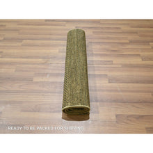Load image into Gallery viewer, 2&#39;x3&#39; Warm Gray, Hand Knotted Khotan Design, Silk with Textured Wool, Oriental Mat Rug FWR452598