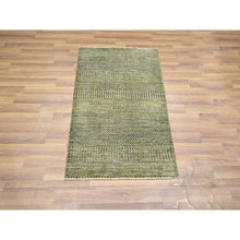 Load image into Gallery viewer, 2&#39;x3&#39; Umber Brown, Modern Grass Design, Hand Knotted, Wool with touch of Silk, Tone on Tone, Lush and Plush, Sample, Mat, Oriental Rug FWR459792