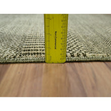 Load image into Gallery viewer, 2&#39;x3&#39; Khaki Brown, Modern Grass Design, Hand Knotted, Wool with touch of Silk, Tone on Tone, Lush and Plush, Mat, Sample, Oriental Rug FWR459798