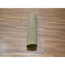 Load image into Gallery viewer, 2&#39;x3&#39; Beige, Tone On Tone, Modern Grass Design, Hand Knotted, Wool With Touch Of Silk, Lush And Plush, Sample, Mat, Oriental Rug FWR459804