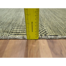 Load image into Gallery viewer, 2&#39;x3&#39; Beige, Wool with touch of Silk, Modern Grass Design, Hand Knotted, Tone on Tone, Lush and Plush, Sample, Mat, Oriental Rug FWR459810