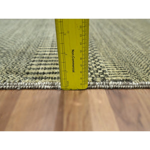 2'x3' Beige, Wool with touch of Silk, Modern Grass Design, Hand Knotted, Tone on Tone, Lush and Plush, Sample, Mat, Oriental Rug FWR459810