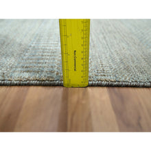 Load image into Gallery viewer, 2&#39;x3&#39; Slate Blue, Modern Grass Design, Hand Knotted, Wool With Touch Of Silk, Tone On Tone, Lush And Plush, Sample, Mat, Oriental Rug FWR459828