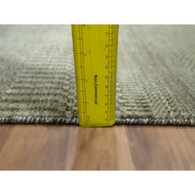 Load image into Gallery viewer, 2&#39;x3&#39; Taupe Gray, Modern Grass Design, Tone On Tone, Hand Knotted, Wool With Touch Of Silk, Lush And Plush, Mat, Sample, Oriental Rug FWR459840