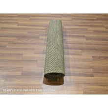 Load image into Gallery viewer, 2&#39;x3&#39; Taupe Gray, Modern Grass Design, Tone On Tone, Hand Knotted, Wool With Touch Of Silk, Lush And Plush, Mat, Sample, Oriental Rug FWR459840