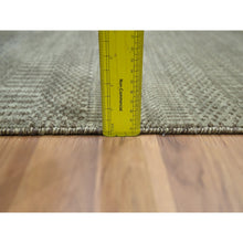 Load image into Gallery viewer, 2&#39;x3&#39; Pastel Gray, Modern Grass Design, Hand Knotted, Wool With Touch Of Silk, Tone On Tone, Lush And Plush, Mat, Sample, Oriental Rug FWR459846