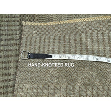 Load image into Gallery viewer, 2&#39;x3&#39; Pastel Gray, Modern Grass Design, Hand Knotted, Wool With Touch Of Silk, Tone On Tone, Lush And Plush, Mat, Sample, Oriental Rug FWR459846