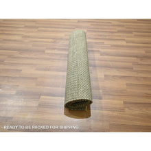 Load image into Gallery viewer, 2&#39;x3&#39; Pastel Gray, Modern Grass Design, Hand Knotted, Wool With Touch Of Silk, Tone On Tone, Lush And Plush, Mat, Sample, Oriental Rug FWR459846