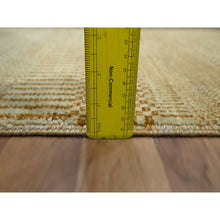 Load image into Gallery viewer, 2&#39;x3&#39; Beige, Hand Knotted, Modern Grass Design, Wool With Touch Of Silk, Tone On Tone, Lush And Plush, Sample, Mat, Oriental Rug FWR459858