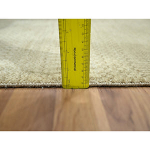 2'x3' Beige, Tone On Tone, Modern Grass Design, Hand Knotted, Wool With Touch Of Silk, Lush And Plush, Sample, Mat, Oriental Rug FWR459864