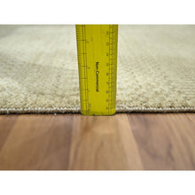 Load image into Gallery viewer, 2&#39;x3&#39; Beige, Tone On Tone, Modern Grass Design, Hand Knotted, Wool With Touch Of Silk, Lush And Plush, Sample, Mat, Oriental Rug FWR459864