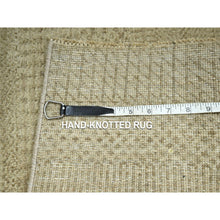 Load image into Gallery viewer, 2&#39;x3&#39; Beige, Tone On Tone, Modern Grass Design, Hand Knotted, Wool With Touch Of Silk, Lush And Plush, Sample, Mat, Oriental Rug FWR459864
