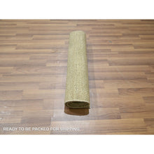 Load image into Gallery viewer, 2&#39;x3&#39; Beige, Tone On Tone, Modern Grass Design, Hand Knotted, Wool With Touch Of Silk, Lush And Plush, Sample, Mat, Oriental Rug FWR459864