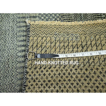 Load image into Gallery viewer, 2&#39;x3&#39; Nevada Gray, Modern Grass Design, Hand Knotted, Wool With Touch Of Silk, Tone On Tone, Lush And Plush, Sample, Mat, Oriental Rug FWR459882