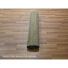 Load image into Gallery viewer, 2&#39;x3&#39; Nevada Gray, Modern Grass Design, Hand Knotted, Wool With Touch Of Silk, Tone On Tone, Lush And Plush, Sample, Mat, Oriental Rug FWR459882