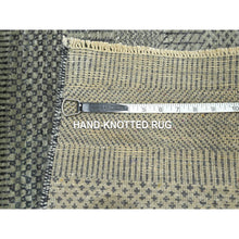 Load image into Gallery viewer, 2&#39;x3&#39; Sonic Gray, Modern Grass Design, Hand Knotted, Wool With Touch Of Silk, Tone On Tone, Lush And Plush, Sample, Mat, Oriental Rug FWR459888