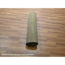 Load image into Gallery viewer, 2&#39;x3&#39; Sonic Gray, Modern Grass Design, Hand Knotted, Wool With Touch Of Silk, Tone On Tone, Lush And Plush, Sample, Mat, Oriental Rug FWR459888