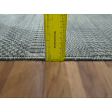 Load image into Gallery viewer, 2&#39;x3&#39; Misty Gray, Modern Grass Design, Hand Knotted, Wool With Touch Of Silk, Tone On Tone, Lush And Plush, Mat, Sample, Oriental Rug FWR459900