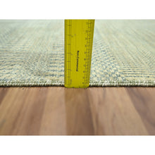 Load image into Gallery viewer, 2&#39;x3&#39; Beige-gray, Modern Grass Design, Hand Knotted, Wool With Touch Of Silk, Tone On Tone, Lush And Plush, Mat, Sample, Oriental Rug FWR459912