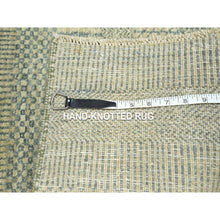 Load image into Gallery viewer, 2&#39;x3&#39; Beige-gray, Modern Grass Design, Hand Knotted, Wool With Touch Of Silk, Tone On Tone, Lush And Plush, Mat, Sample, Oriental Rug FWR459912