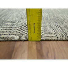 Load image into Gallery viewer, 2&#39;x3&#39; Ivory-brown, Modern Grass Design, Hand Knotted, Wool With Touch Of Silk, Tone On Tone, Lush And Plush, Sample, Mat, Oriental Rug FWR459918