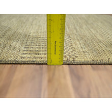 Load image into Gallery viewer, 2&#39;x3&#39; Ecru Brown, Modern Grass Design, Hand Knotted, Wool With Touch Of Silk, Tone On Tone, Lush And Plush, Mat, Sample, Oriental Rug FWR459930