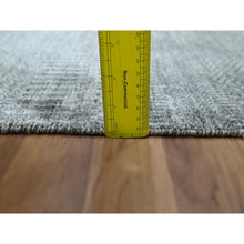 Load image into Gallery viewer, 2&#39;x3&#39; Misty Gray, Tone On Tone, Modern Grass Design, Hand Knotted, Wool With Touch Of Silk, Lush And Plush, Sample, Mat, Oriental Rug FWR459936