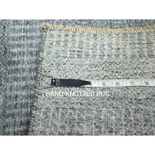 Load image into Gallery viewer, 2&#39;x3&#39; Misty Gray, Tone On Tone, Modern Grass Design, Hand Knotted, Wool With Touch Of Silk, Lush And Plush, Sample, Mat, Oriental Rug FWR459936