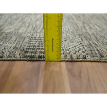 Load image into Gallery viewer, 2&#39;x3&#39; Beige-brown, Modern Grass Design, Hand Knotted, Wool With Touch Of Silk, Tone On Tone, Lush And Plush, Sample, Mat, Oriental Rug FWR459942