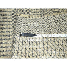 Load image into Gallery viewer, 2&#39;x3&#39; Beige-gray, Modern Grass Design, Hand Knotted, Tone On Tone, Wool With Touch Of Silk, Lush And Plush, Mat, Sample, Oriental Rug FWR459948