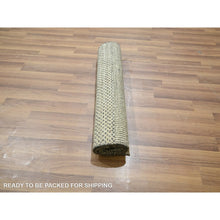 Load image into Gallery viewer, 2&#39;x3&#39; Beige-gray, Modern Grass Design, Hand Knotted, Tone On Tone, Wool With Touch Of Silk, Lush And Plush, Mat, Sample, Oriental Rug FWR459948
