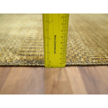 Load image into Gallery viewer, 2&#39;x3&#39; Golden Brown, Modern Grass Design, Hand Knotted, Wool With Touch Of Silk, Tone On Tone, Lush And Plush, Sample, Mat, Oriental Rug FWR459954