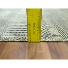 Load image into Gallery viewer, 2&#39;x3&#39; Beige-gray, Modern Grass Design, Hand Knotted, Wool With Touch Of Silk, Tone On Tone, Lush And Plush, Sample, Mat, Oriental Rug FWR459960