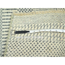 Load image into Gallery viewer, 2&#39;x3&#39; Beige-gray, Modern Grass Design, Hand Knotted, Wool With Touch Of Silk, Tone On Tone, Lush And Plush, Sample, Mat, Oriental Rug FWR459960