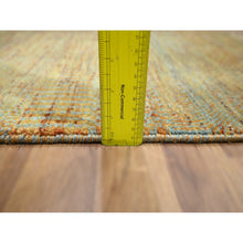 Load image into Gallery viewer, 2&#39;x3&#39; Copper Brown, Modern Grass Design, Hand Knotted, Wool With Touch Of Silk, Tone On Tone, Lush And Plush, Sample, Mat, Oriental Rug FWR459966