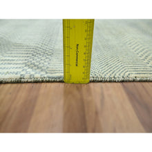 Load image into Gallery viewer, 2&#39;x3&#39; Ivory-gray, Hand Knotted, Modern Grass Design, Wool With Touch Of Silk, Tone On Tone, Lush And Plush, Sample, Mat, Oriental Rug FWR459984