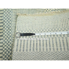 Load image into Gallery viewer, 2&#39;x3&#39; Ivory-gray, Hand Knotted, Modern Grass Design, Wool With Touch Of Silk, Tone On Tone, Lush And Plush, Sample, Mat, Oriental Rug FWR459984