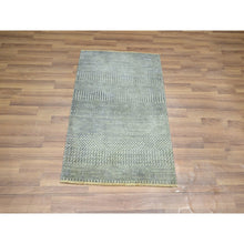Load image into Gallery viewer, 2&#39;x3&#39; Spanish Gray, Modern Grass Design, Hand Knotted, Wool With Touch Of Silk, Tone On Tone, Lush And Plush, Mat, Sample, Oriental Rug FWR459990