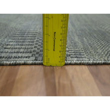 Load image into Gallery viewer, 2&#39;x3&#39; Spanish Gray, Modern Grass Design, Hand Knotted, Wool With Touch Of Silk, Tone On Tone, Lush And Plush, Mat, Sample, Oriental Rug FWR459990