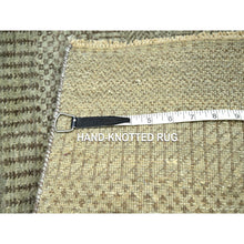 Load image into Gallery viewer, 2&#39;x3&#39; Beige, Hand Knotted, Modern Grass Design, Wool With Touch Of Silk, Tone On Tone, Lush And Plush, Sample, Mat, Oriental Rug FWR459996