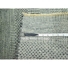 Load image into Gallery viewer, 2&#39;x3&#39; Pastel Gray, Tone On Tone, Modern Grass Design, Hand Knotted, Wool With Touch Of Silk, Lush And Plush, Mat, Sample, Oriental Rug FWR460008