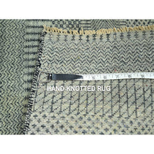 Load image into Gallery viewer, 2&#39;x3&#39; Medium Gray, Wool With Touch Of Silk, Modern Grass Design, Hand Knotted, Tone On Tone, Lush And Plush, Sample, Mat, Oriental Rug FWR460014