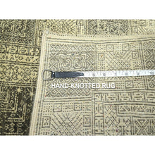 Load image into Gallery viewer, 2&#39;x3&#39; Beige, Garden Design, Tone On Tone, Hand Knotted, Pure Wool, Sample, Mat, Oriental Rug FWR460044
